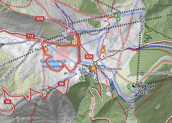 Kartenausschnitt Almpromenade Winterwanderung