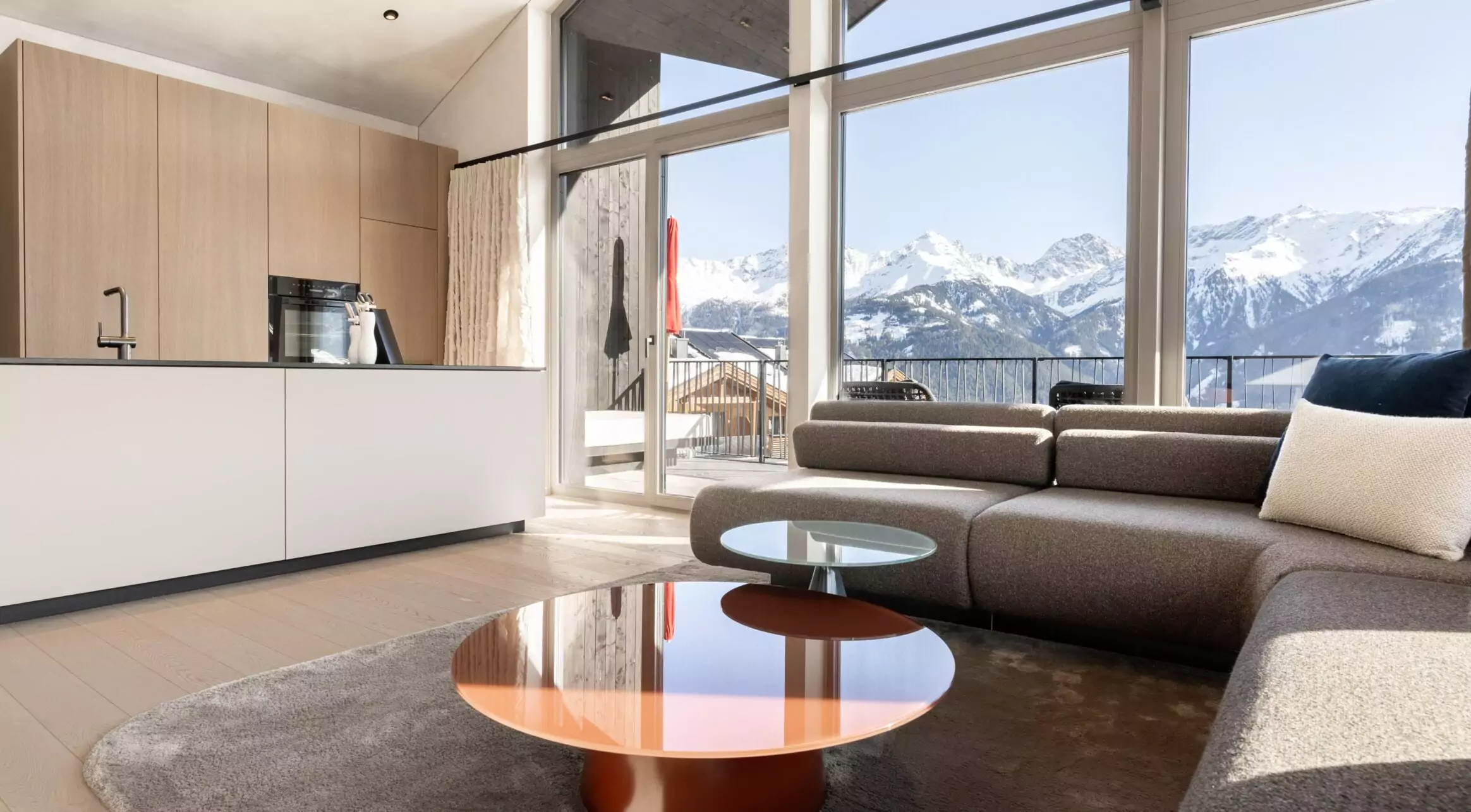 Luxus Ferienwohnung Fiss Penthouse 1, Wohnzimmer
