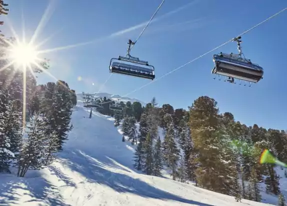 12-seater chairlift on the north side of Fiss, lift up the mountain