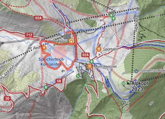 Kartenausschnitt Almpromenade Winterwanderung 