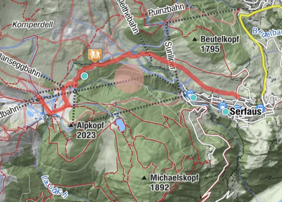 Kartenausschnitt Kölner Haus Winterwanderung